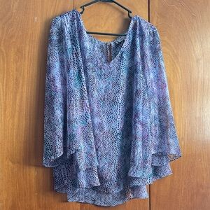 Jennifer Lopez Multicolor Leopard Print Top